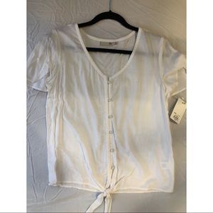 Modern white button down blouse